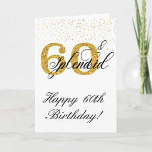 Cartão 60 & Esplêndido Feliz Aniversário 60º Sessantésimo