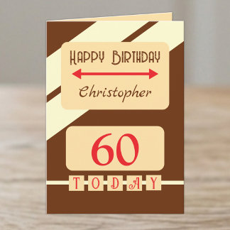 Cartão 60 hoje brown aniversário