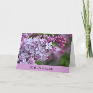 Cartão 60th Anniversary Greeting Card with Lilac Design