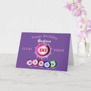 Cartão 60th Birthday Bingo Balls Milestone