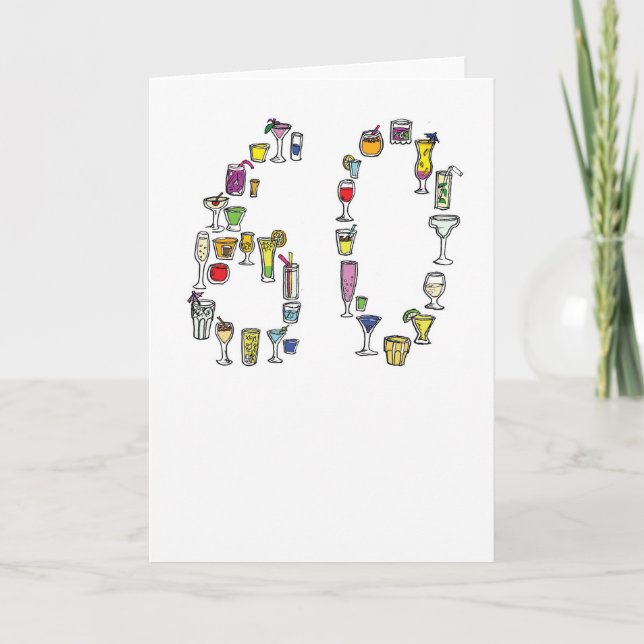 Cartão 60th birthday card, cocktails (Frente)