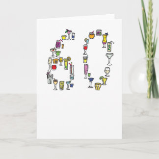 Cartão 60th birthday card, cocktails