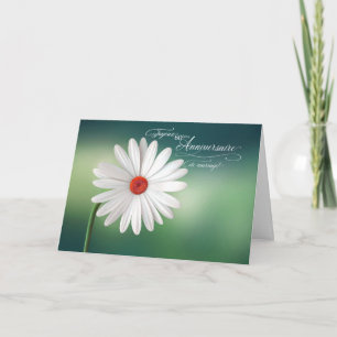 Cartão 60th French Wedding Anniversary White Daisies