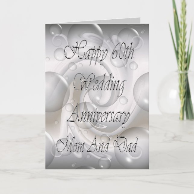 Cartão 60th Wedding Anniversary For Mom And Dad Card (Frente)