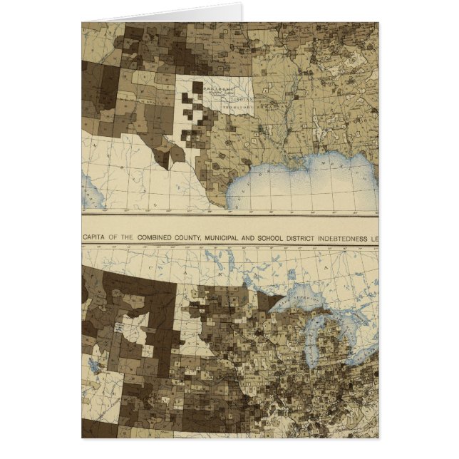 Cartão 63 Fiscalidade, endividamento 1890 (Frente)
