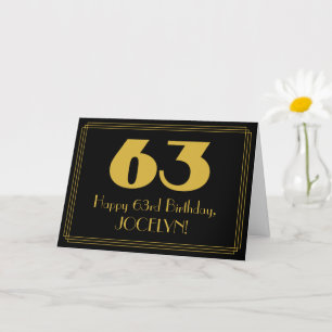 Cartão 63.o aniversário: Art Deco Inspirou a aparência