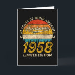 Cartão 63 Year Old Bday 1958 Awesome Since 63rd Birthday<br><div class="desc">Birthday Design For anyone who's horoscope say difficult & Stubborn But totally worth.Wear it with pride at work,  school gym perfect to pair with shorts,  leggings or jeans for a casual yet trendy Look</div>