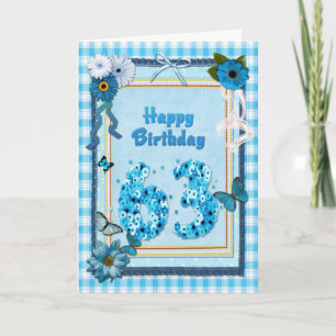 Cartão 63rd Birthday with a scrapbook effect