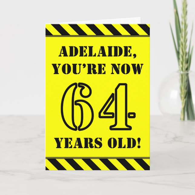 Cartão 64.º aniversário: Texto do estilo do estilo divert (Frente)