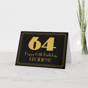 Cartão 64.o Aniversário: Art Deco Inspirou a aparência