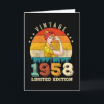 Cartão 64 Year Old Women Bday 1958 Vintage 64th Birthday<br><div class="desc">Birthday Design For anyone who's horoscope say difficult & Stubborn But totally worth.Wear it with pride at work,  school gym perfect to pair with shorts,  leggings or jeans for a casual yet trendy Look</div>