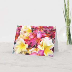 Cartão 65.º aniversário para as flores de Mãe de Plumeria