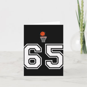 Cartão 65 Número Basquete Estilo Vintage Branco Premium 