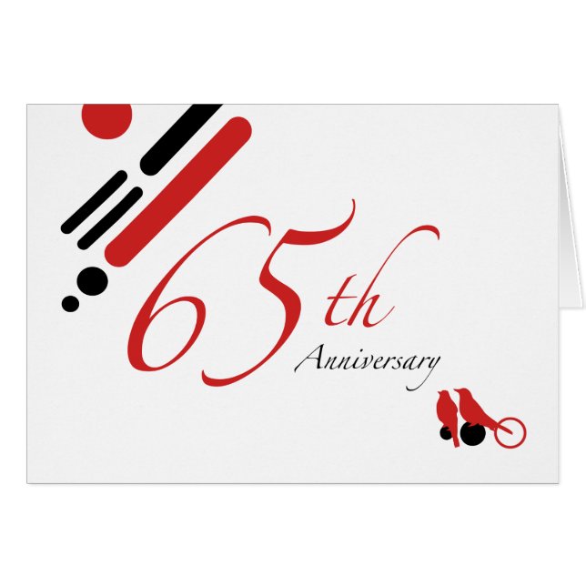 Cartão 65.o Aniversário (aves mod) (Frente horizontal)
