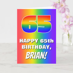 Cartão 65.o aniversário: Padrão Divertido e colorido do