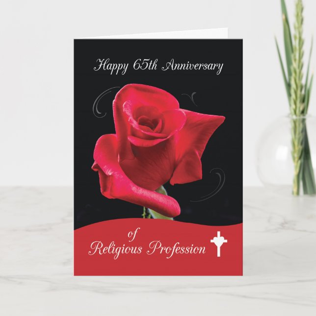Cartão 65th Aniversário da profissão religiosa, freira (Frente)