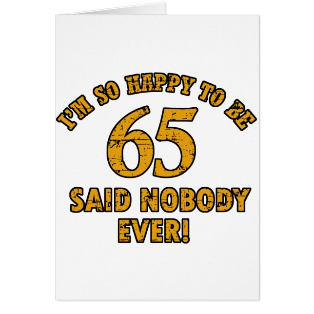 Cartão 65th presentes dos anos de idade (Frente)