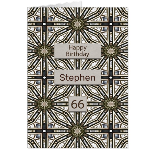 Cartão 66º aniversário Abstrato Mandala Design (Frente)