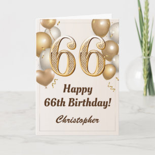 Cartão 66º aniversário dos Balões Dourados e do aniversár