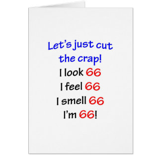 Cartão 66 deixe-nos cortar o excremento