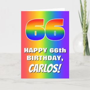Cartão 66.o aniversário: Padrão Divertido e colorido do