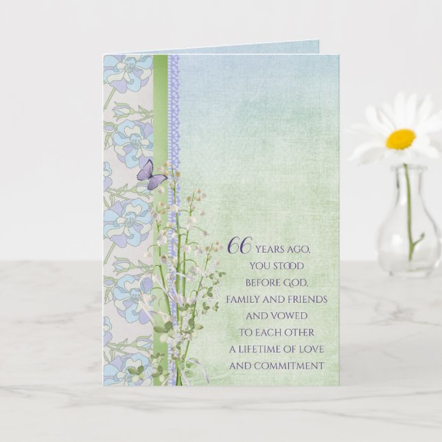 Cartão 66th Anniversary Lily of the Valley bouquet (Planta pequena)