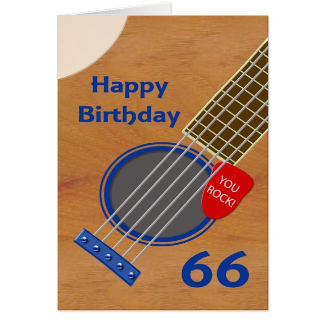 Cartão 66th Birthday Guitar Player Birthday (Frente)