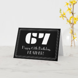 Cartão 67.º aniversário: Art Deco Inspirou o Olho "67" & 