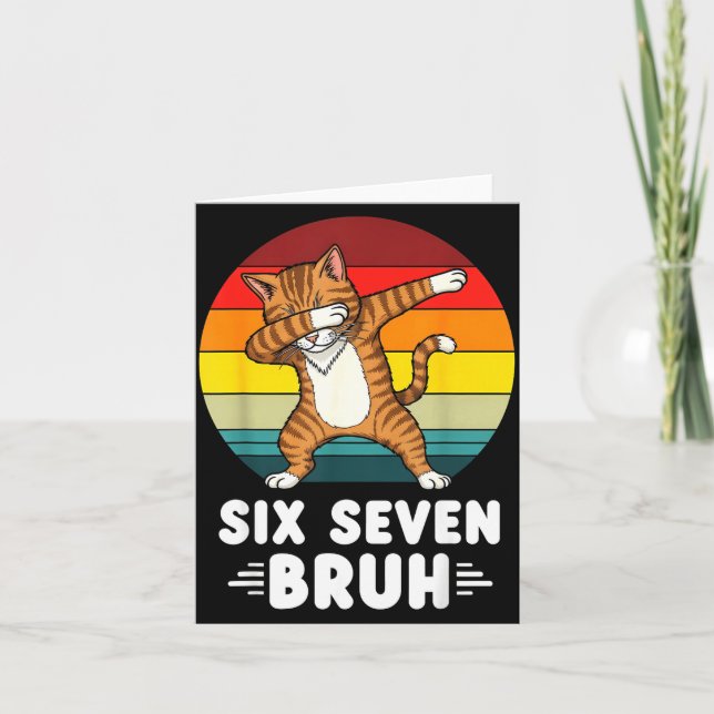 Cartão 67 Animals Funny 67 Brainrot Youth Kids Cat 67  (Frente)