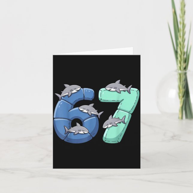 Cartão 67 Animals Funny 67 Brainrot Youth Kids Shark 67  (Frente)