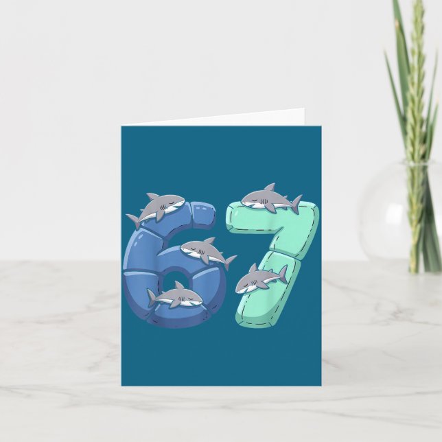 Cartão 67 Animals Funny 67 Brainrot Youth Kids Shark 67  (Frente)