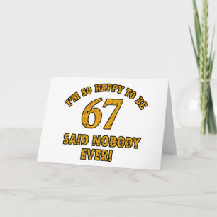 Cartão 67 anos designs de aniversário antigos