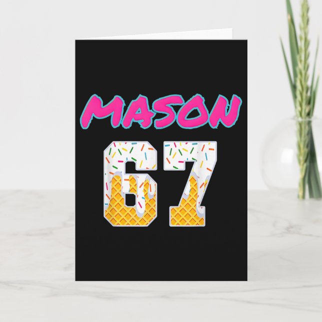 Cartão 67 Baseball Meme Slang Viral Trend  (Frente)