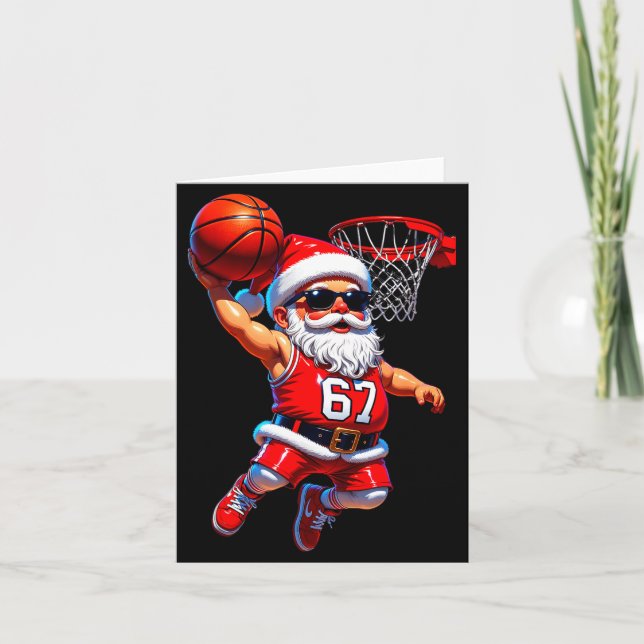 Cartão 67 Basketball Santa Six Seven Meme Christmas Srt M (Frente)