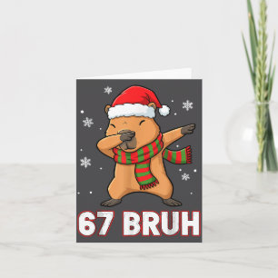 Cartão 67 Bruh Seis Sete Meme Capivara Natal Crianças Men