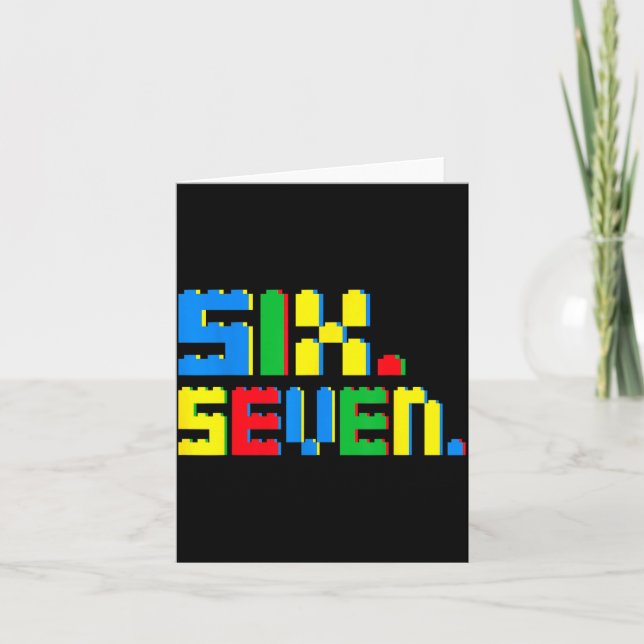 Cartão 67 Building Blocks For Kids Boys Six Seven Funny 6 (Frente)