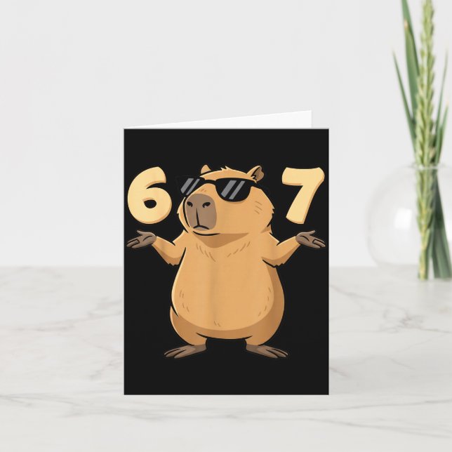 Cartão 67 Capybara Meme 6 7 Aesthetic For Kids Young Adul (Frente)