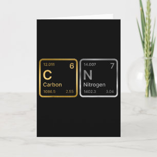 Cartão 67 Carbono Nitrogênio Ciência Química Tabela Perió
