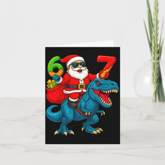 Cartão 67 Christmas 6 7 Meme Funny Santa Six Seven Xmas B (Frente)