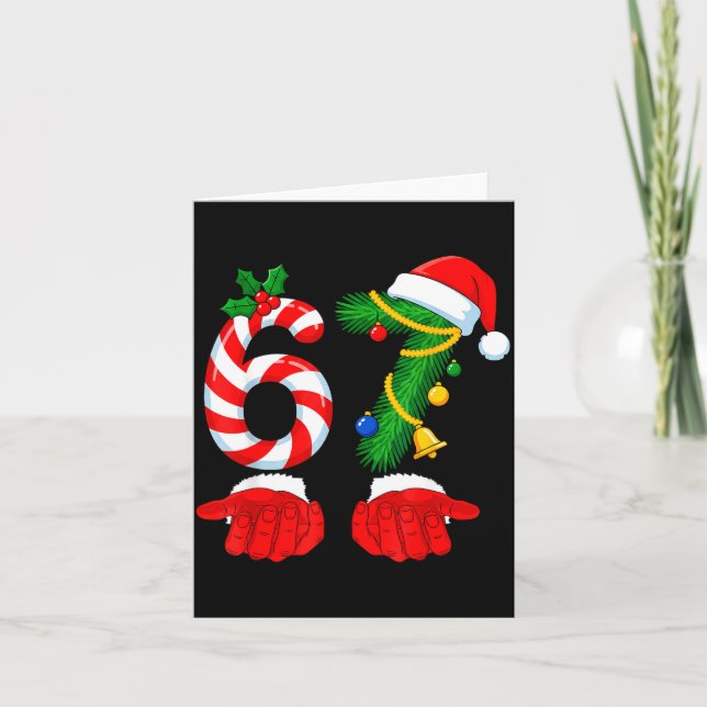 Cartão 67 Christmas 6 7 Meme Pajamas For Kids Women Men S (Frente)