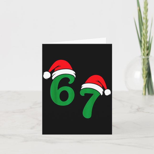 Cartão 67 Christmas 6 7 Meme Pajamas Holiday Gen Alpha Sl (Frente)