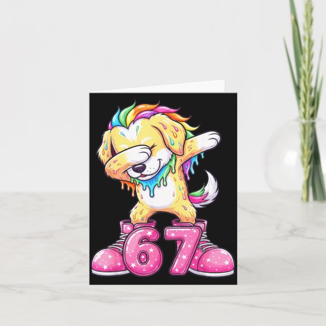 Cartão 67 Christmas Funny 67 Brainrot Youth Kids Dog 67  (Frente)