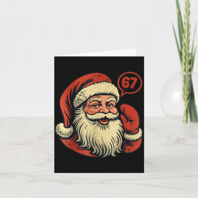 Cartão 67 Christmas Funny Six Seven Meme 6_7 Shirt Santa  (Frente)