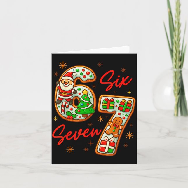 Cartão 67 Christmas Meme Saying 6 7 Meme Costume Xmas  (Frente)