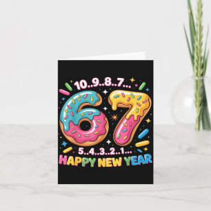 Cartão 67 Contagem Regressiva Feliz Ano Novo 2026 Número