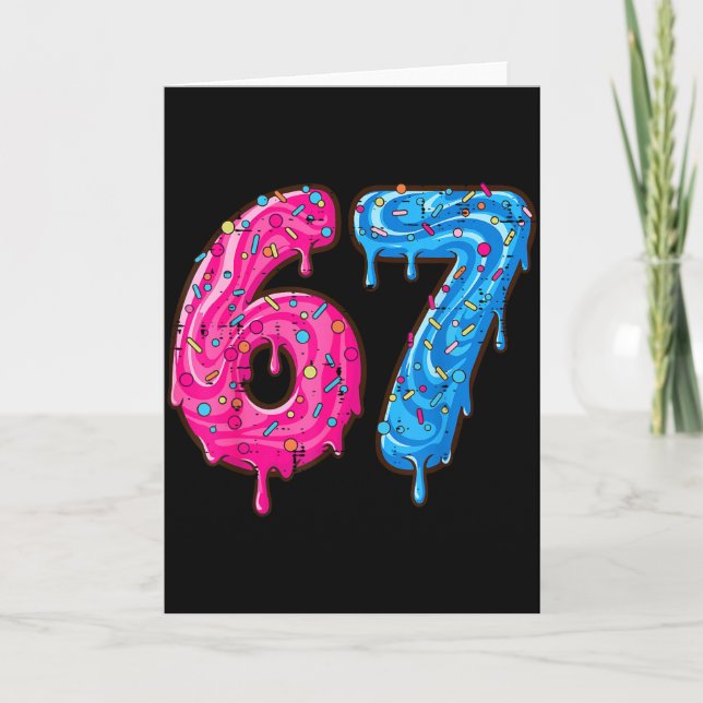 Cartão 67 Costume Six Seven Meme Number 6 7 On It Youth T (Frente)