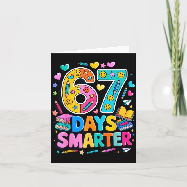 Cartão 67 Days Of School Funny Meme Teacher Student  (Frente)