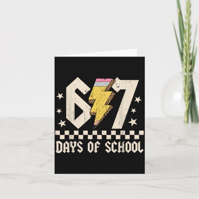 Cartão 67 Days Of School Meme Slang Abcd Rock Boys Girls  (Frente)