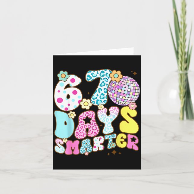 Cartão 67 Days Smarter 67 Days School Teacher Students Me (Frente)