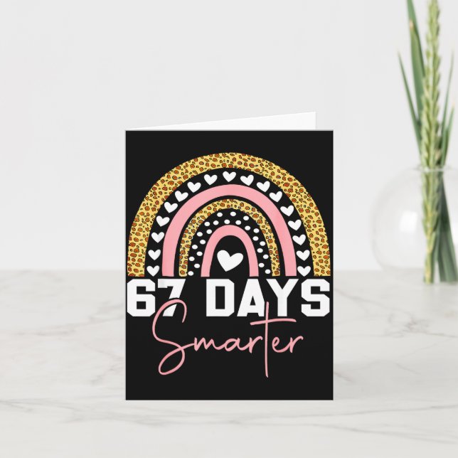 Cartão 67 Days Smarter Days Of School Survived Rainbow Le (Frente)